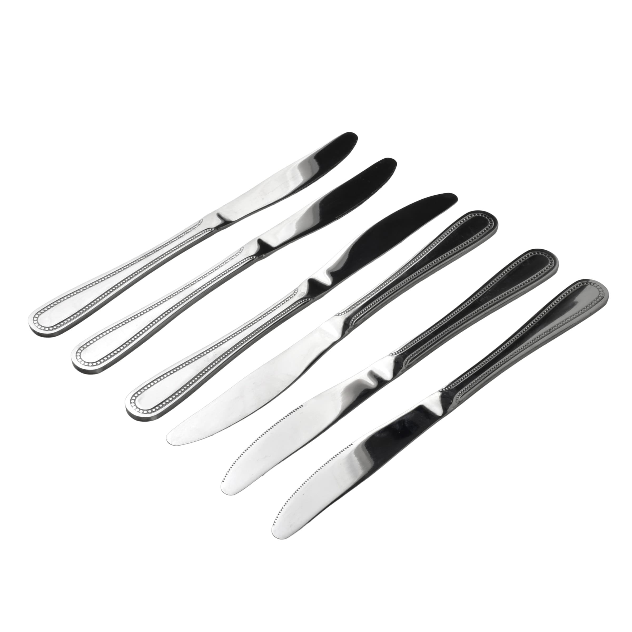 Súprava 6 ks príborových nožov CHAMILE 22 cm strieborná 1
