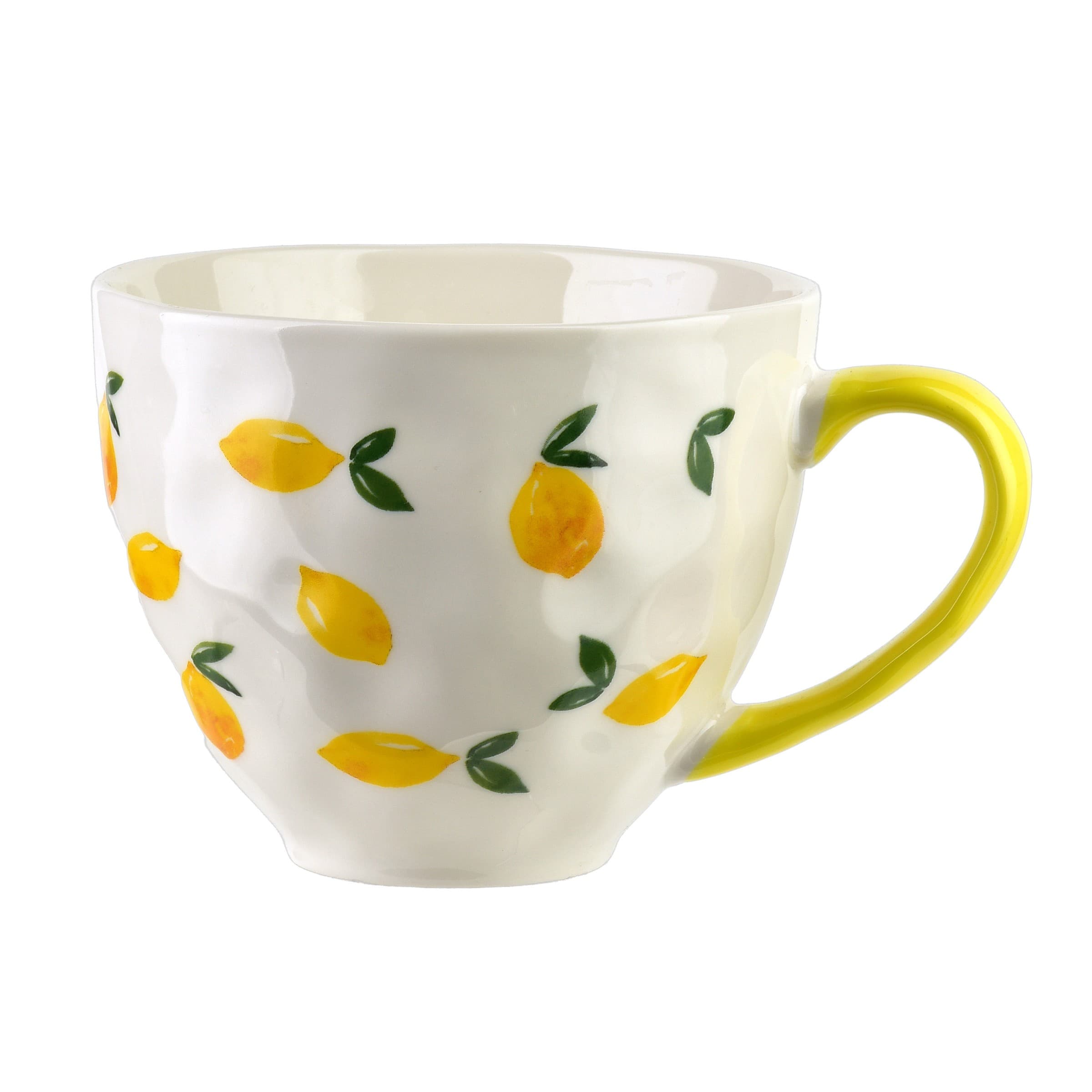 Porcelánový hrnček LIMONE 400 ml biely/žltý
