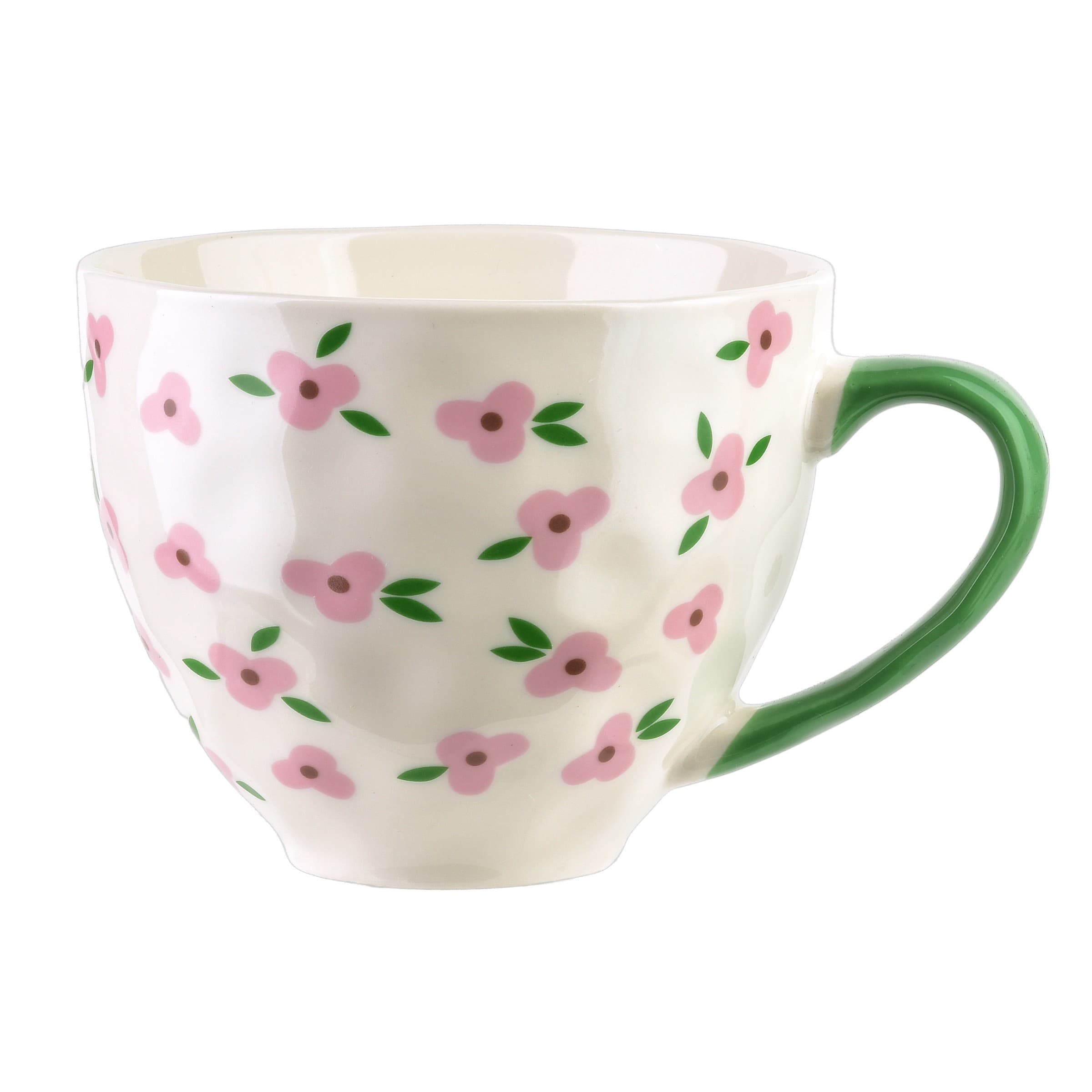 Porcelánový hrnček FLORELLA 400 ml ružovo-biely 1