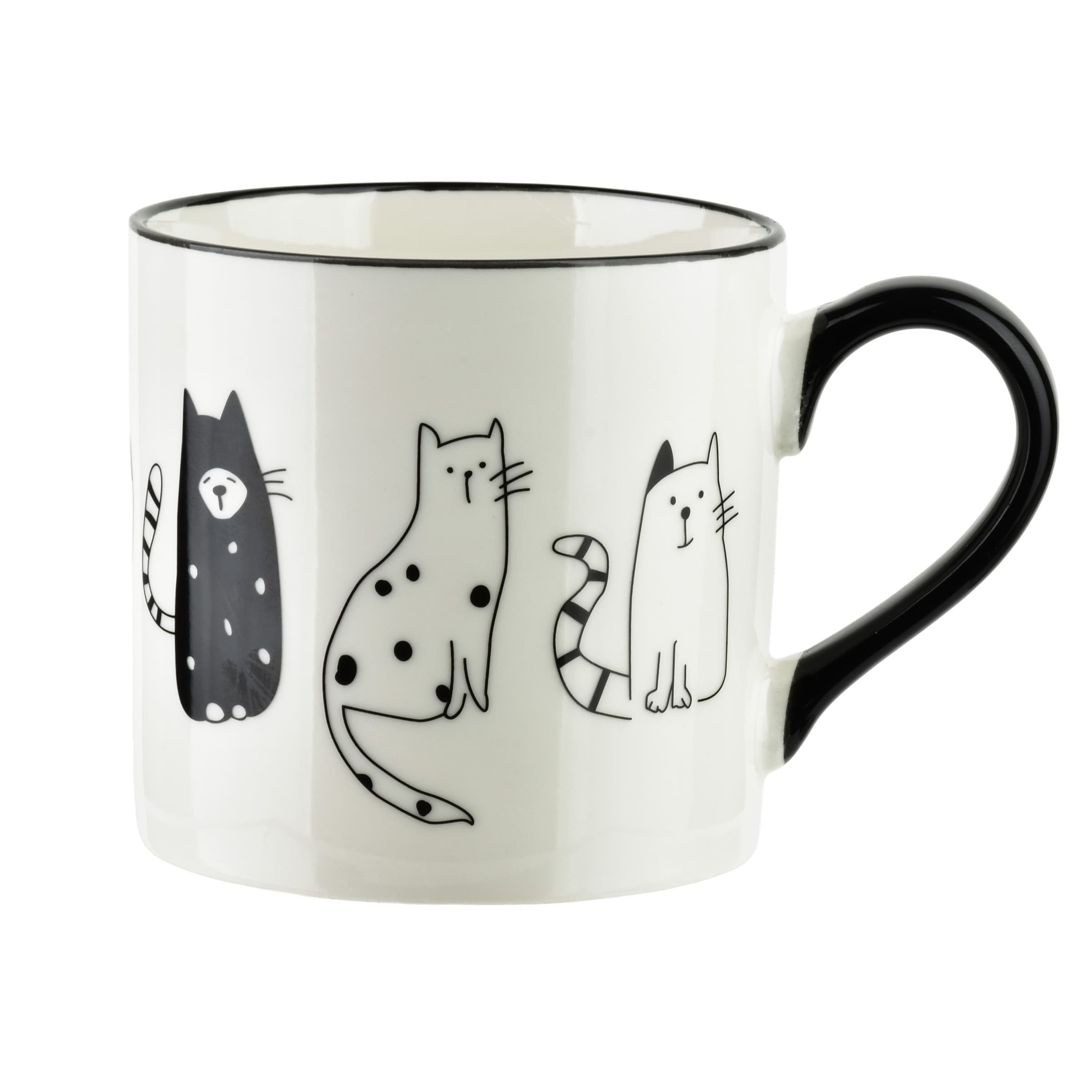 Porcelánový hrnček COTTELLO I. 370 ml biely/čierny 1