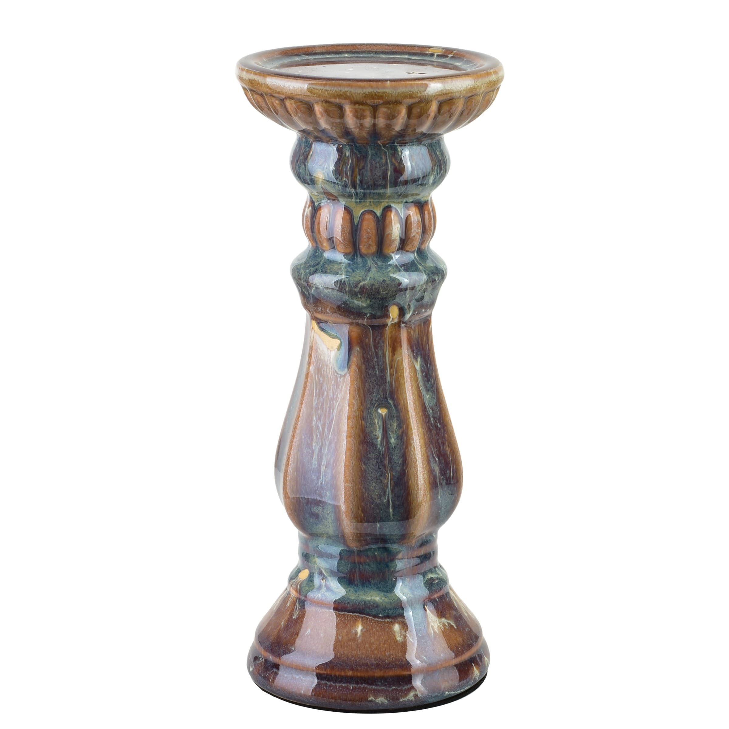 Keramický svietnik Yarine 25,5 cm hnedý