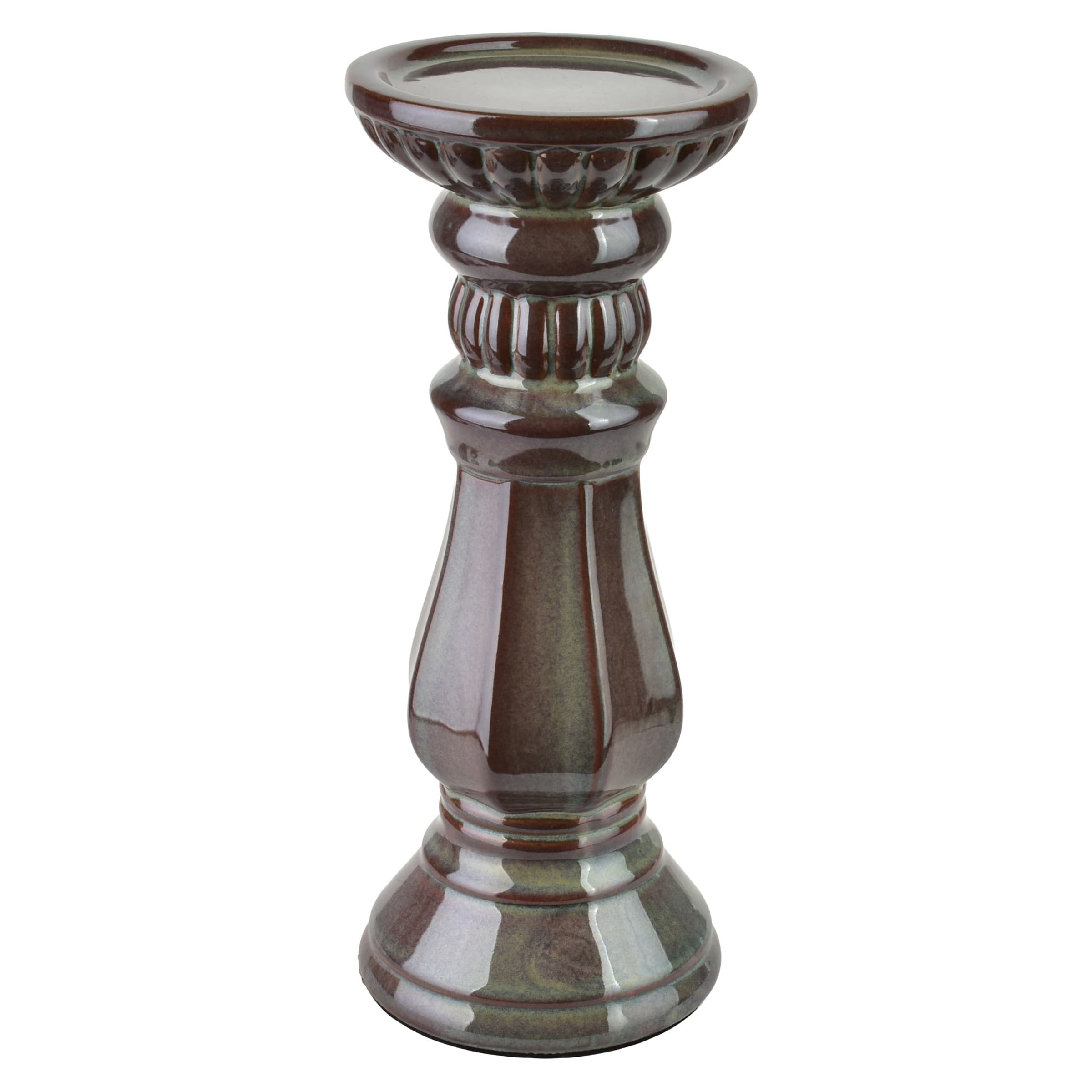 Keramický svietnik Yarine 25,5 cm fialový/zelený