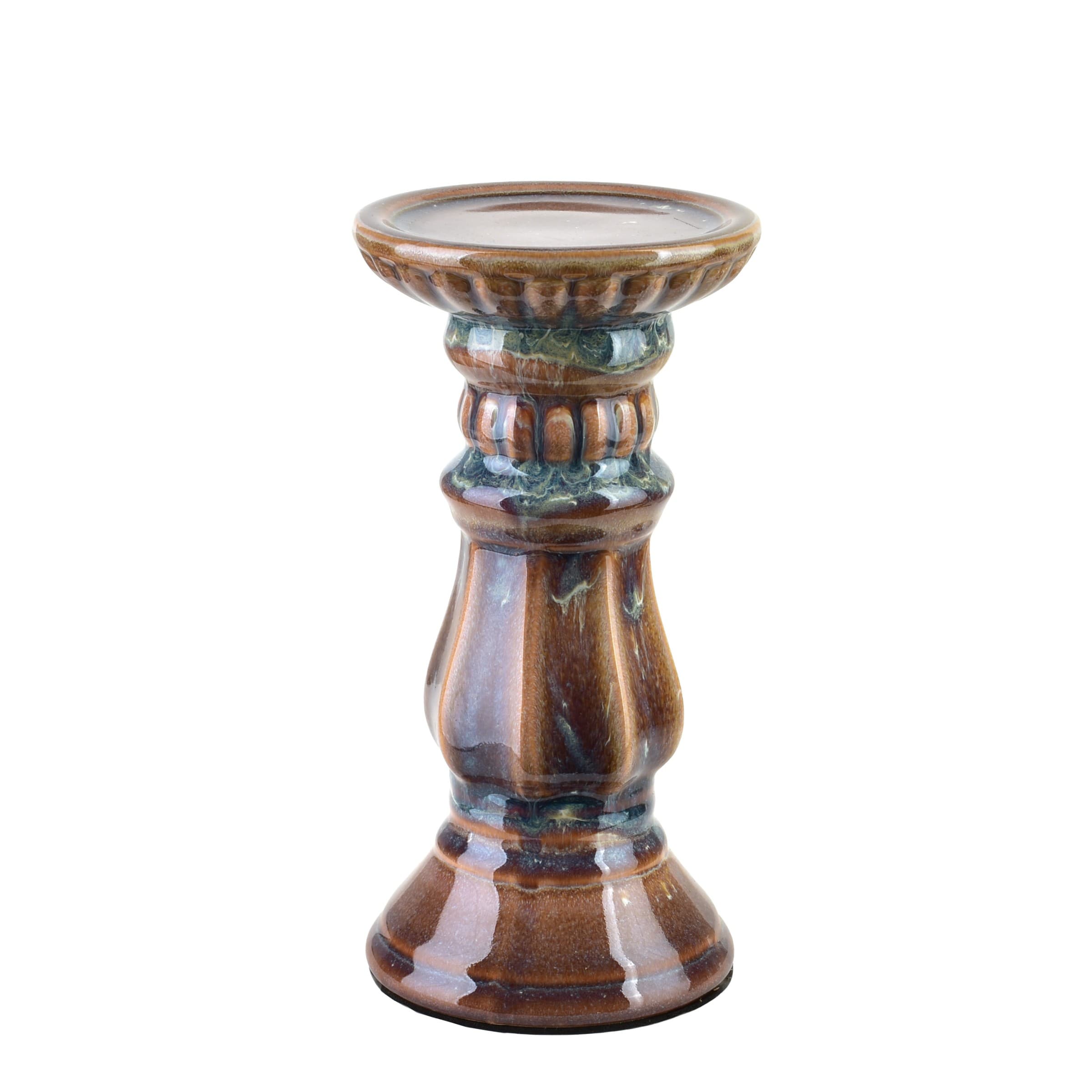 Keramický svietnik Yarine 20,5 cm hnedý 1