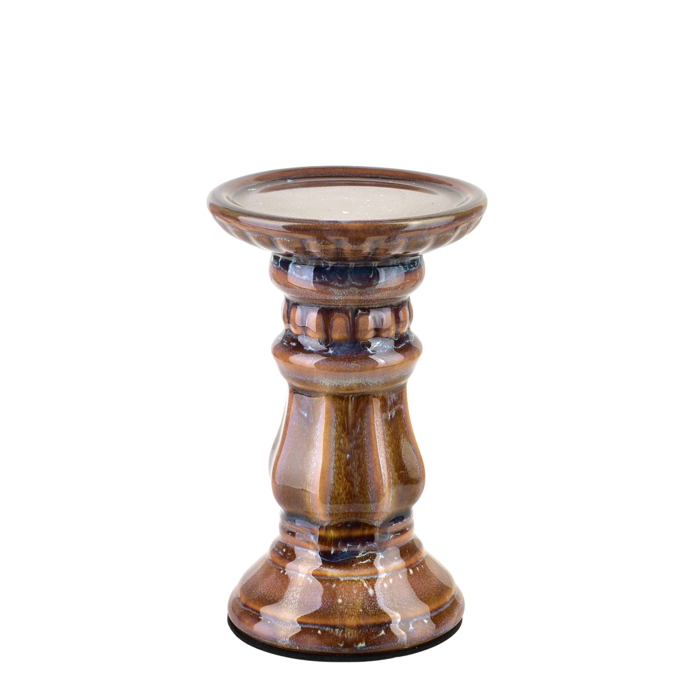 Keramický svietnik Yarine 16,5 cm hnedý