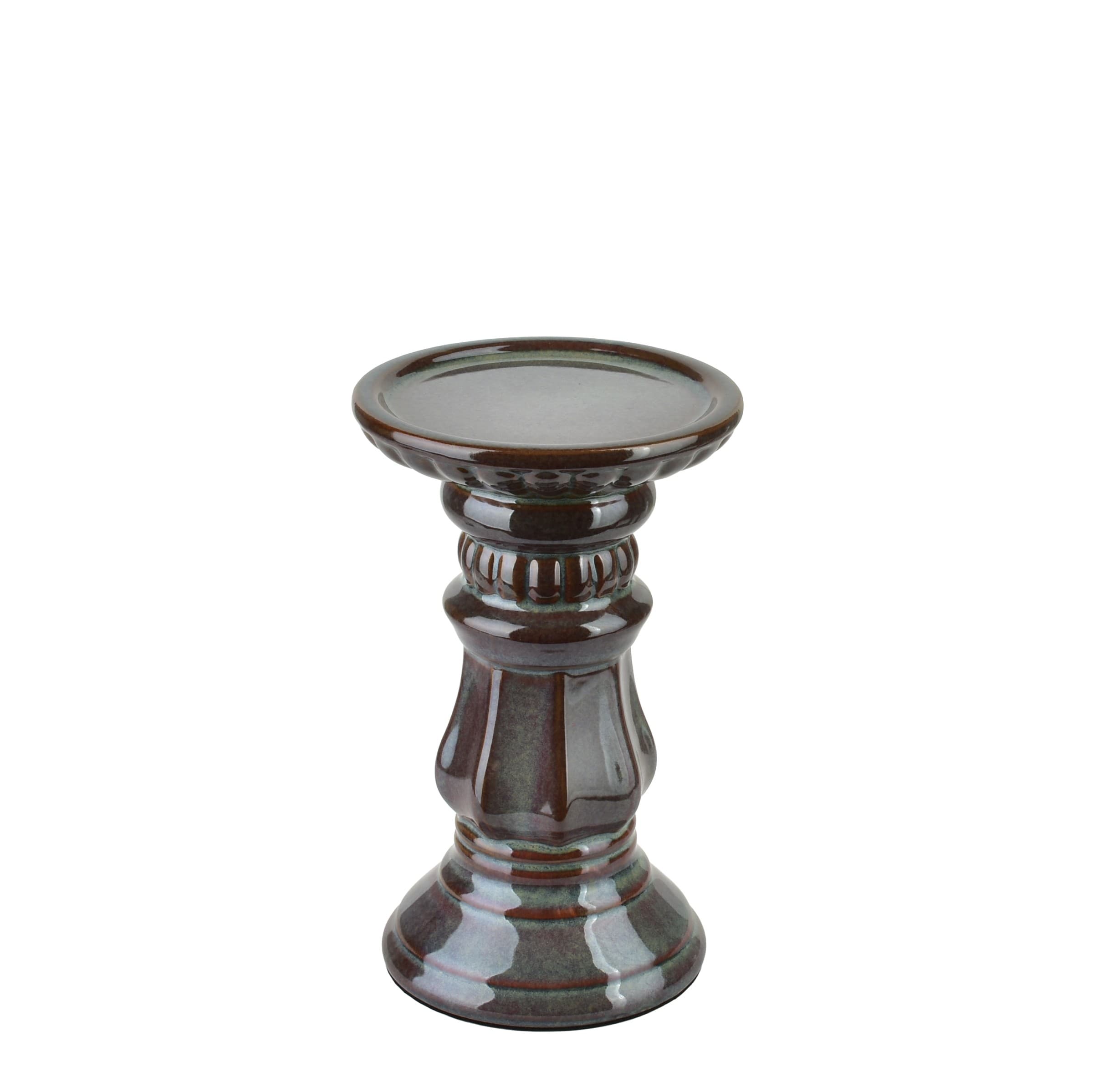 Keramický svietnik Yarine 16,5 cm fialový/zelený