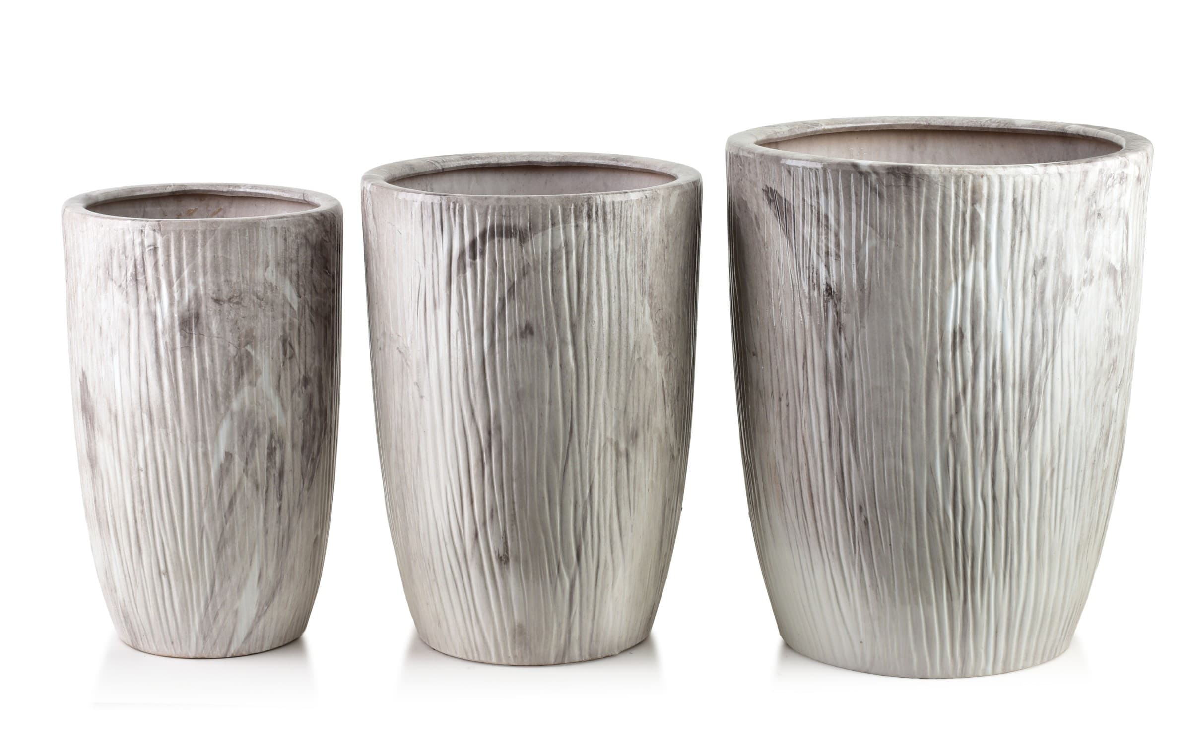 Sada 3 ks kvetináčov NEVA MARBLE X béžová 1