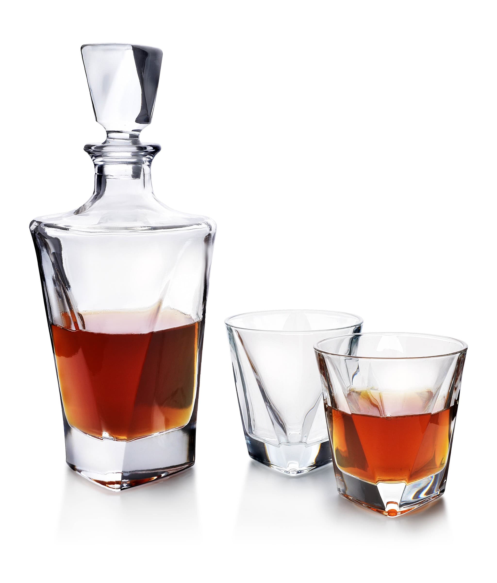 Súprava na likér 6 pohárov a karafa so zabrúseným hrdlom EVA TRIANGLE 280ml/780ml číra