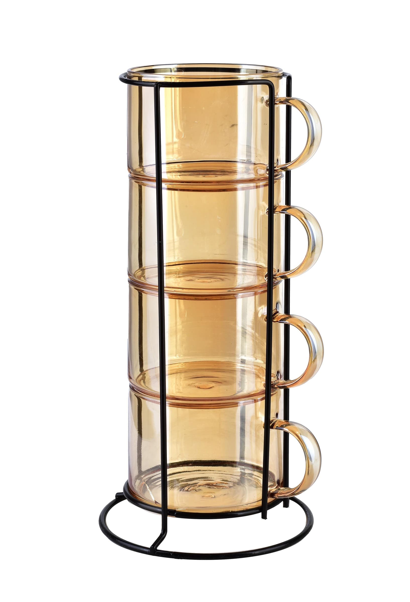 Súprava 4 ks sklenených pohárov PETER MED 350 ml žltá 1