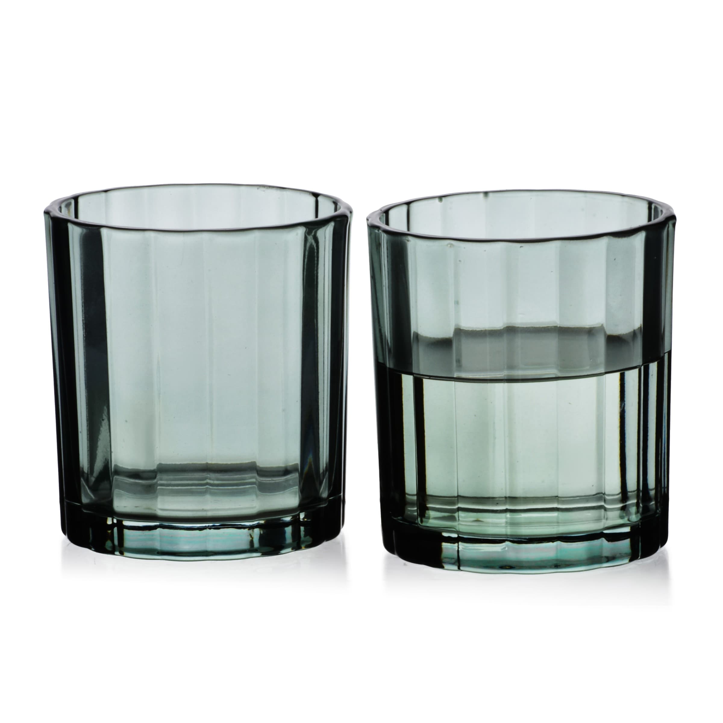 Sada 4 ks pohárov ELISE STRIPES 310 ml zelená/číra 1