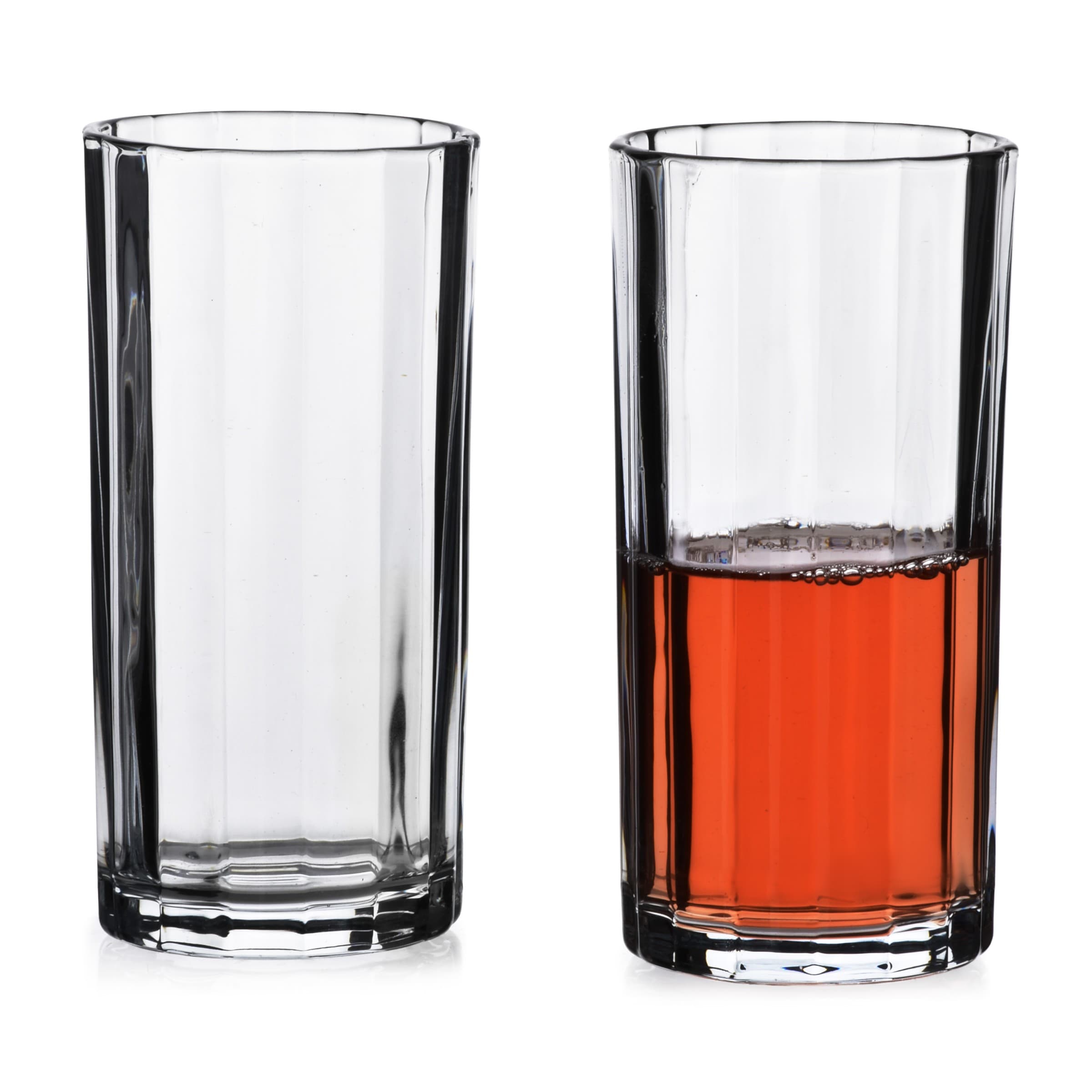 Sada 4 ks vysokých pohárov ELISE STRIPES 360 ml číra 1