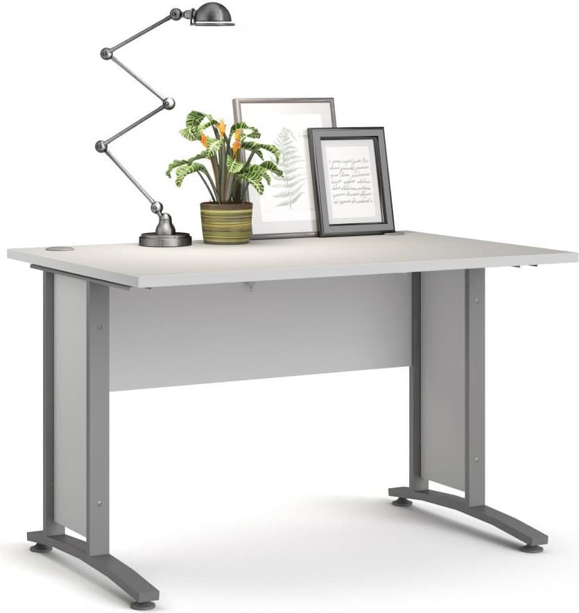 Písací stôl Kancelársky 80400/70 120 cm biely/strieborný 1