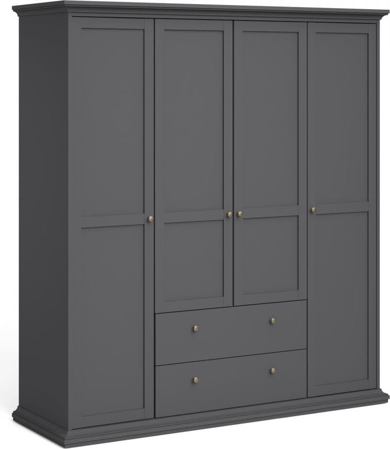 Šatníková skriňa Provine IV tmavo sivá 1