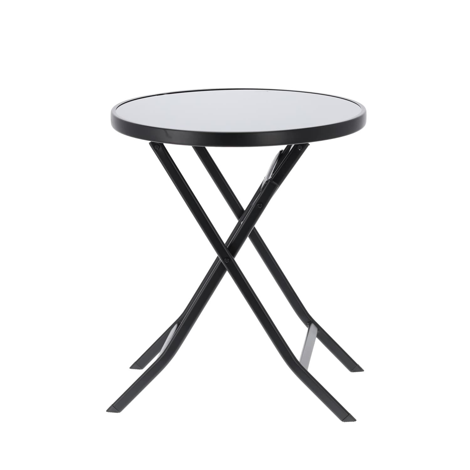 Okrúhly skladací záhradný stolík Buddy 60 cm čierny 1