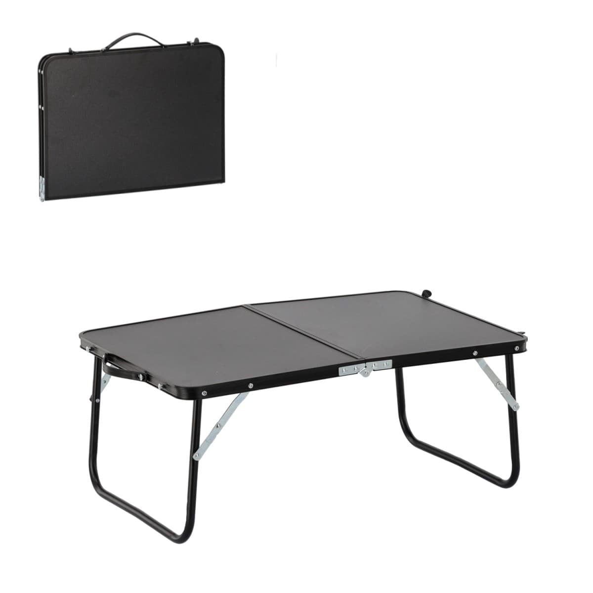 Skladací kempingový turistický stôl Komo 60 cm čierny matný