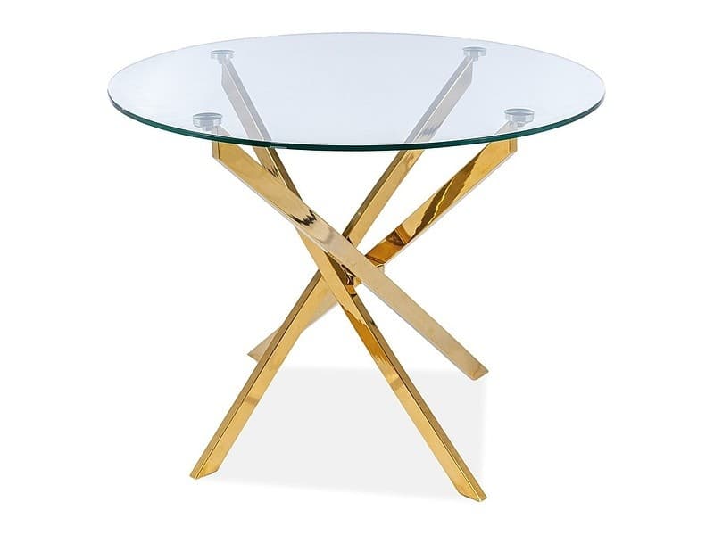 Jedálenský stôl Agis 90 cm číry/zlatý 1