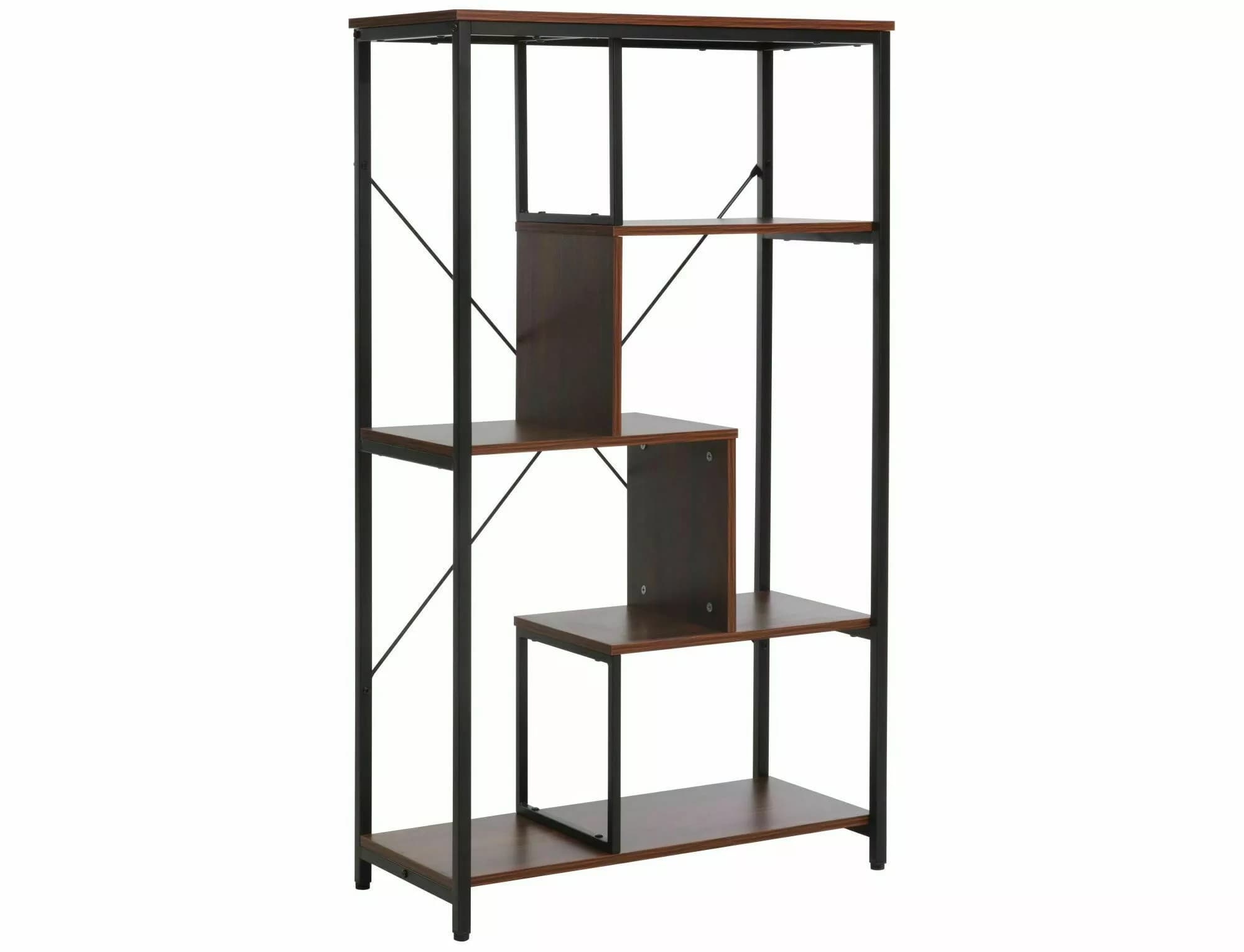 Regál Net B 75 cm orech tmavý/čierny 1