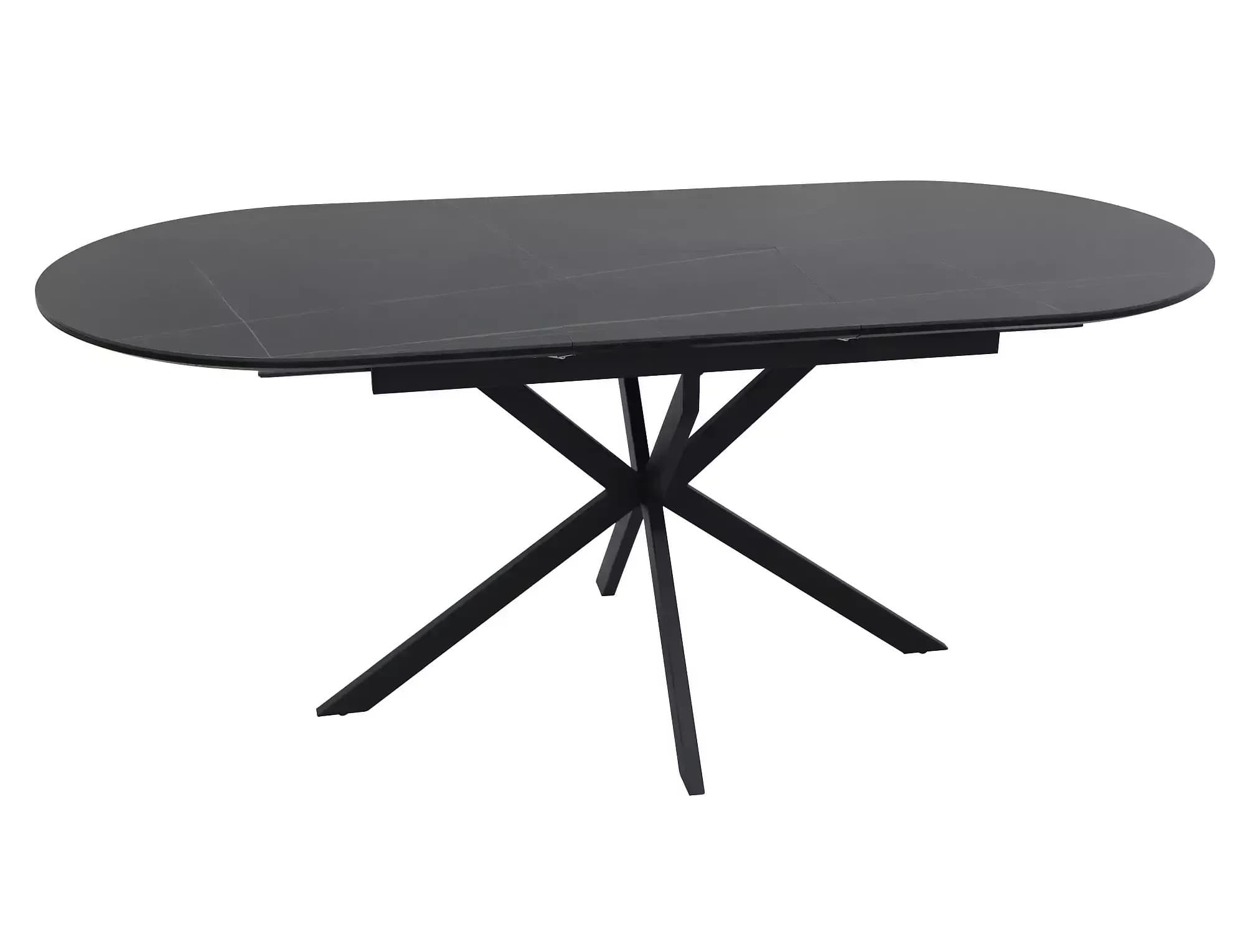 Jedálenský rozkladací stôl Gaston 140/180 cm keramika čierny mramor/čierny 1