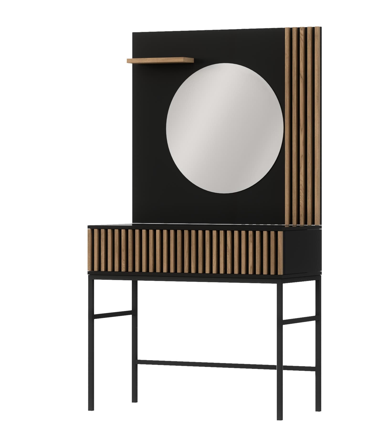 Toaletný stolík so zrkadlom Meorati 85 cm čierny/dub Artisan 1