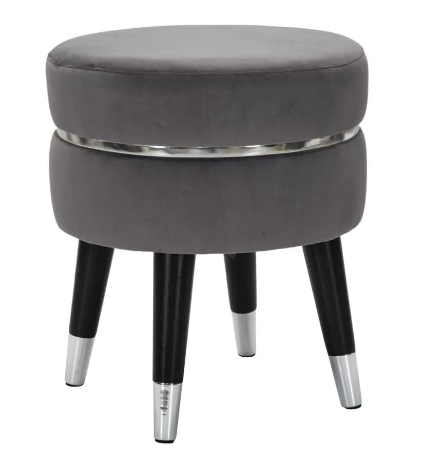 Taburet Paris 35 cm tmavosivý/strieborný 1