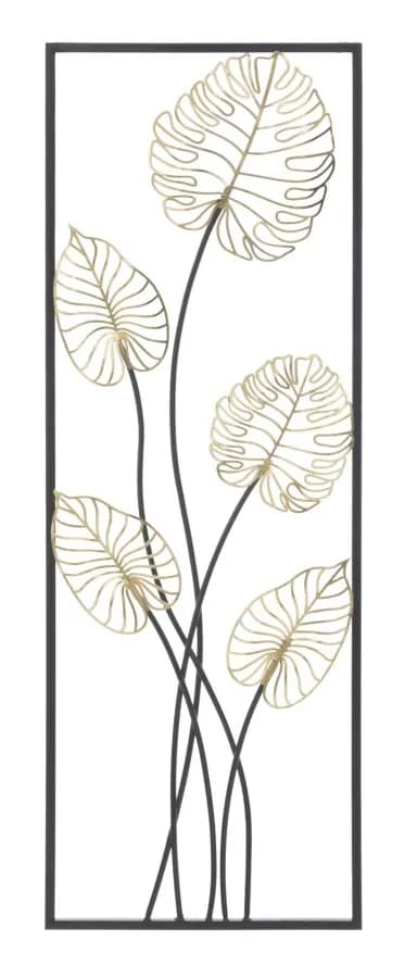 Kovová nástenná dekorácia Luxy A 31x90 cm čierna/zlatá