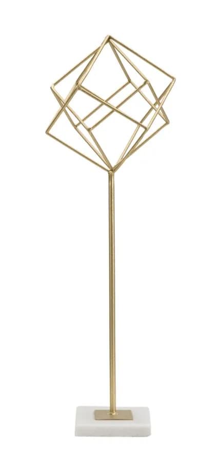 Kovová dekorácia Kocka 52,5 cm zlatá