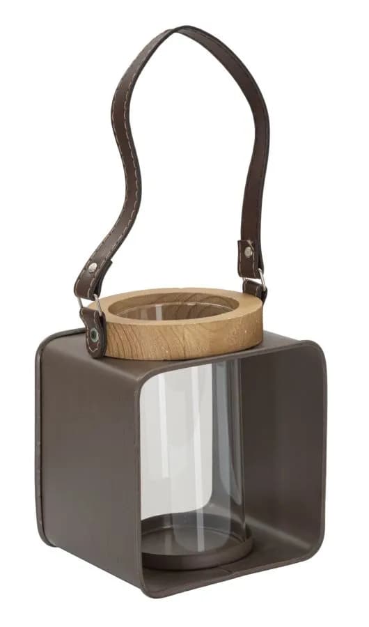 Lucerna Sklo 18 cm hnedá/číra 1