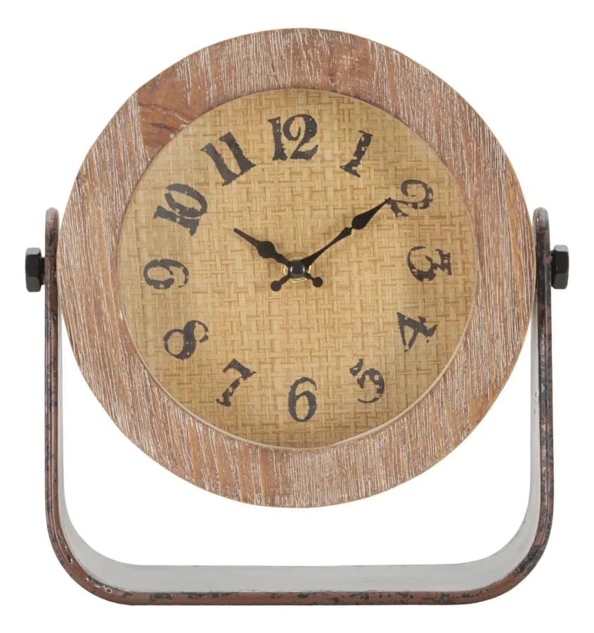 Stolné hodiny Okrúhle 24 cm hnedé