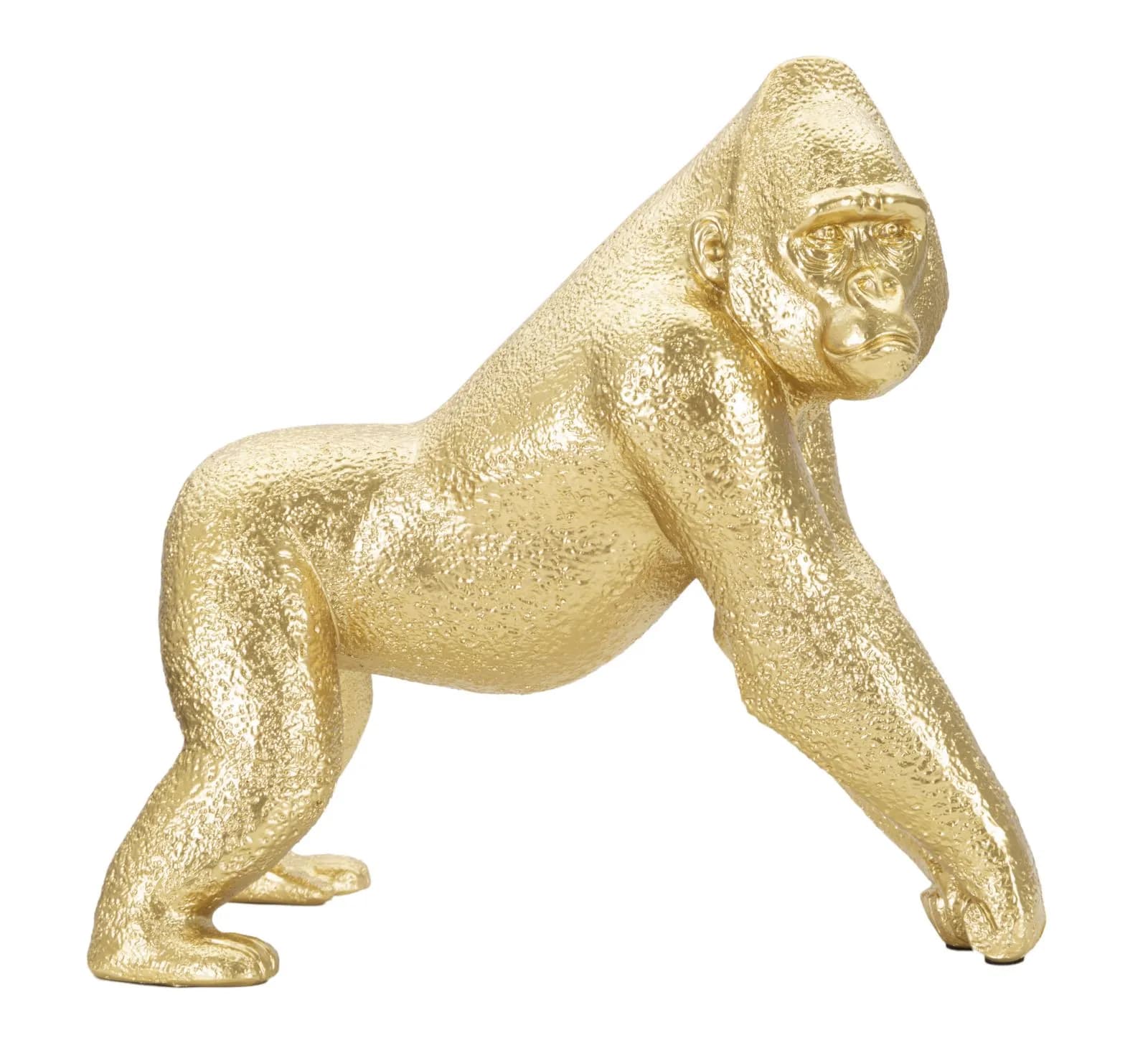 Dekoratívna soška Gorilla Side zlatá 1