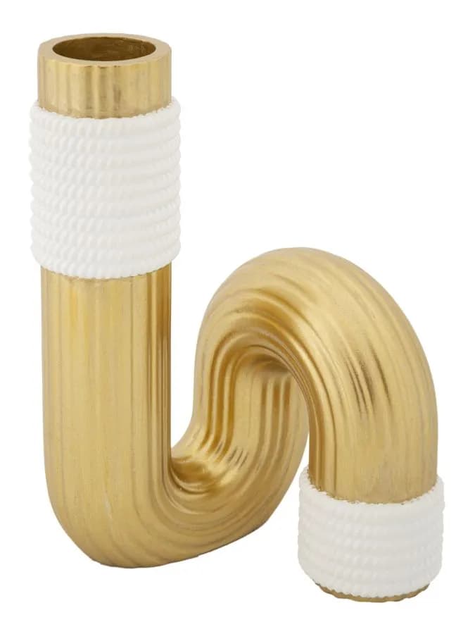 Váza Bann Veľká 18 cm zlatá/biela