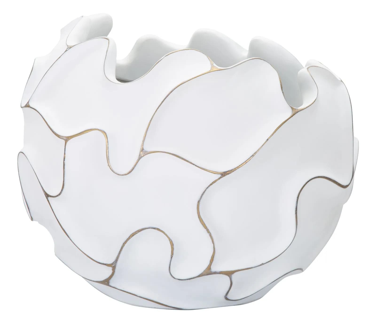 Dizajnový kvetináč Gaspeau Lines 44 cm biely