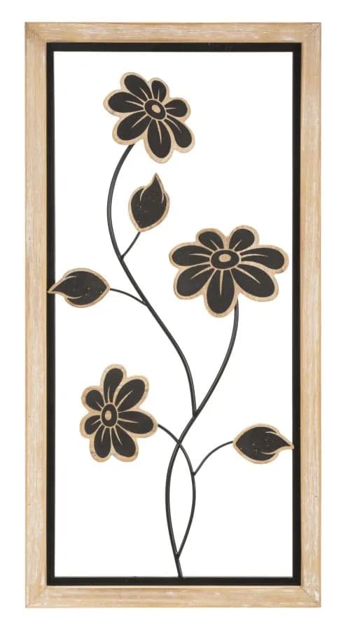 Nástenná dekorácia Girish B 60 cm čierna/hnedá