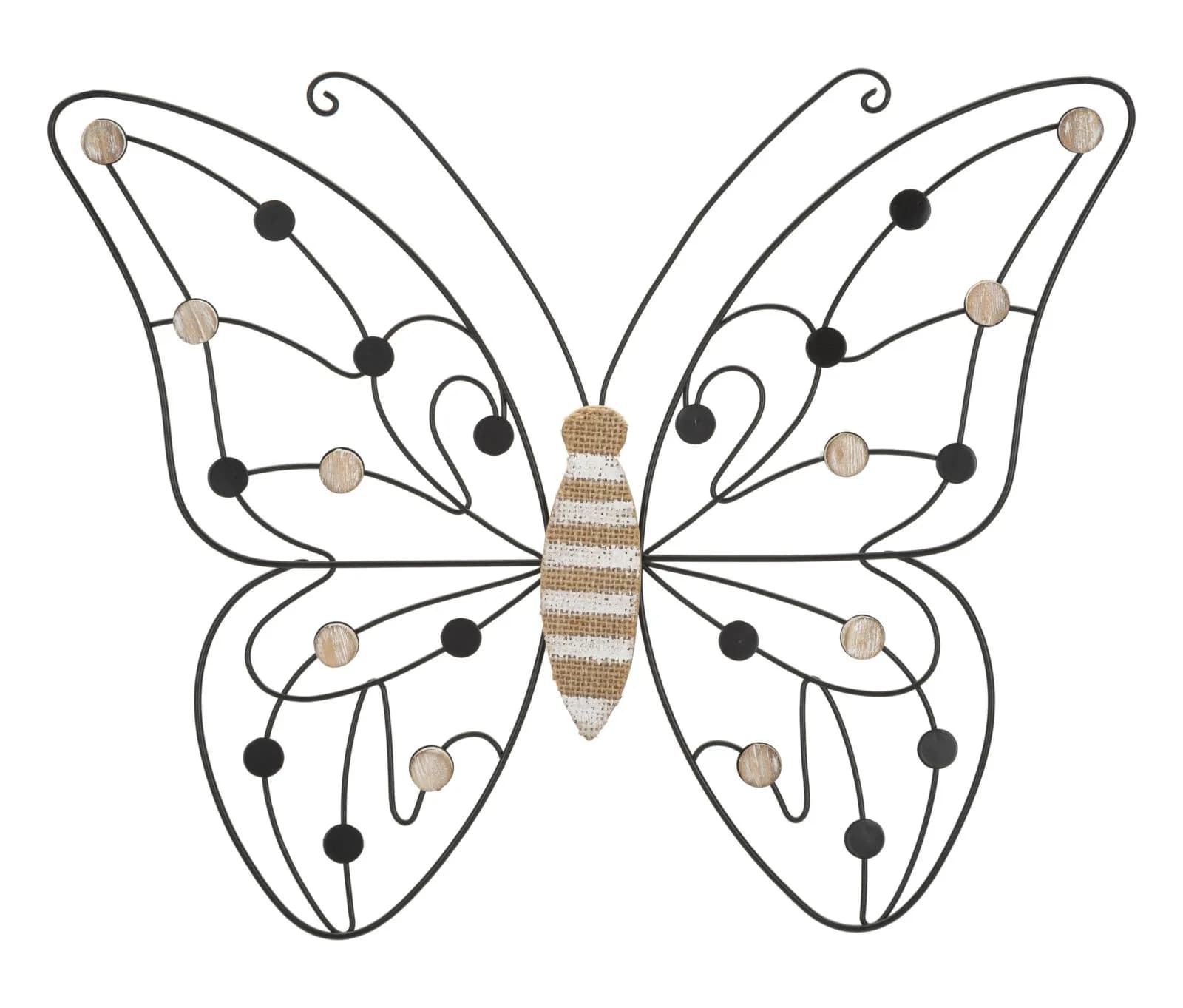 Kovová nástenná dekorácia Butterfly 33,5 cm čierna/zlatá 1