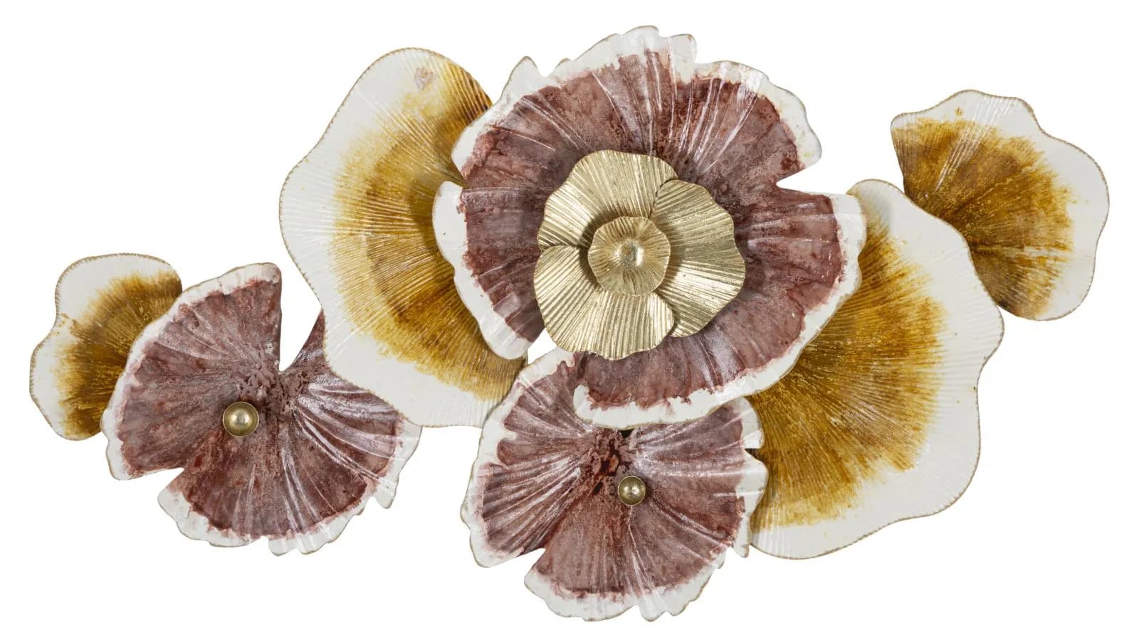 Nástenná kovová dekorácia Clow 92,1 cm hnedo-zlatá 1