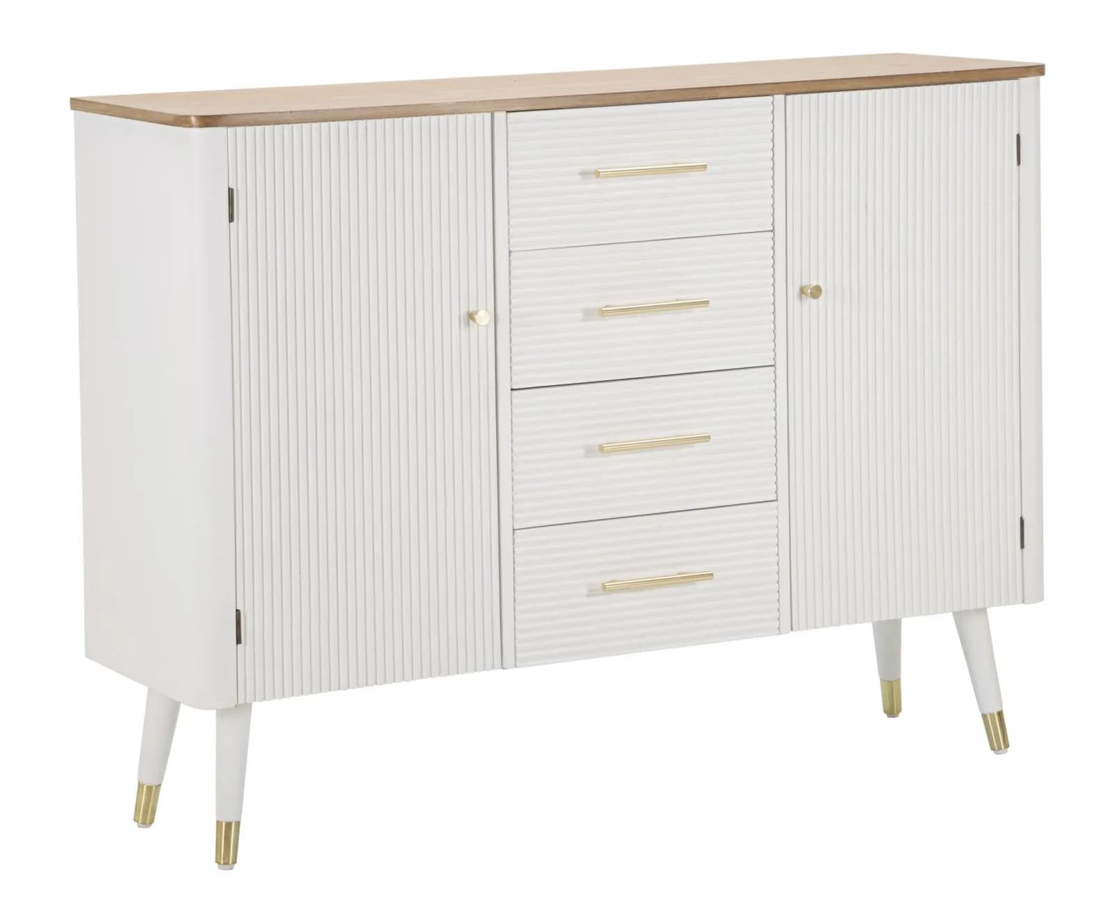 Komoda Matera 117 cm biela/hnedá 1