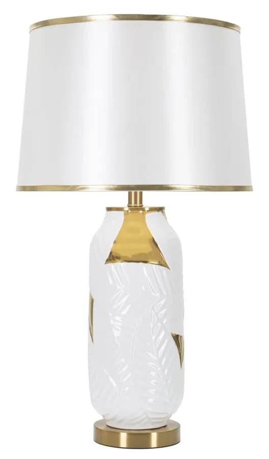 Stolná lampa keramická 70 cm bielo-zlatá 1
