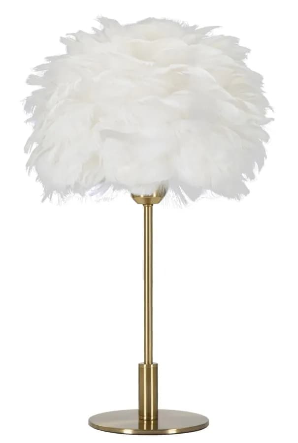 Stolná lampa Ball Feather 50 cm bielo-zlatá