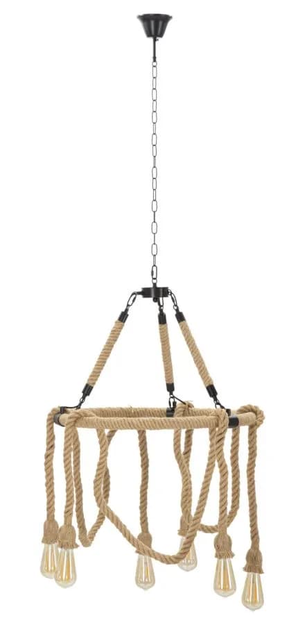 Závesný luster Rope 90 cm hnedý 1