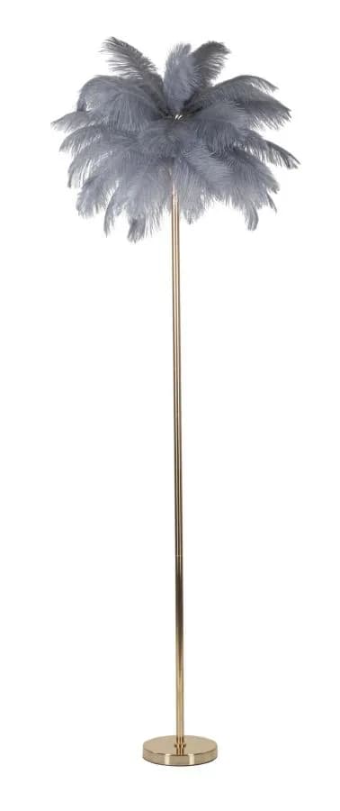 Stojacia lampa Palm 160 cm sivá/zlatá