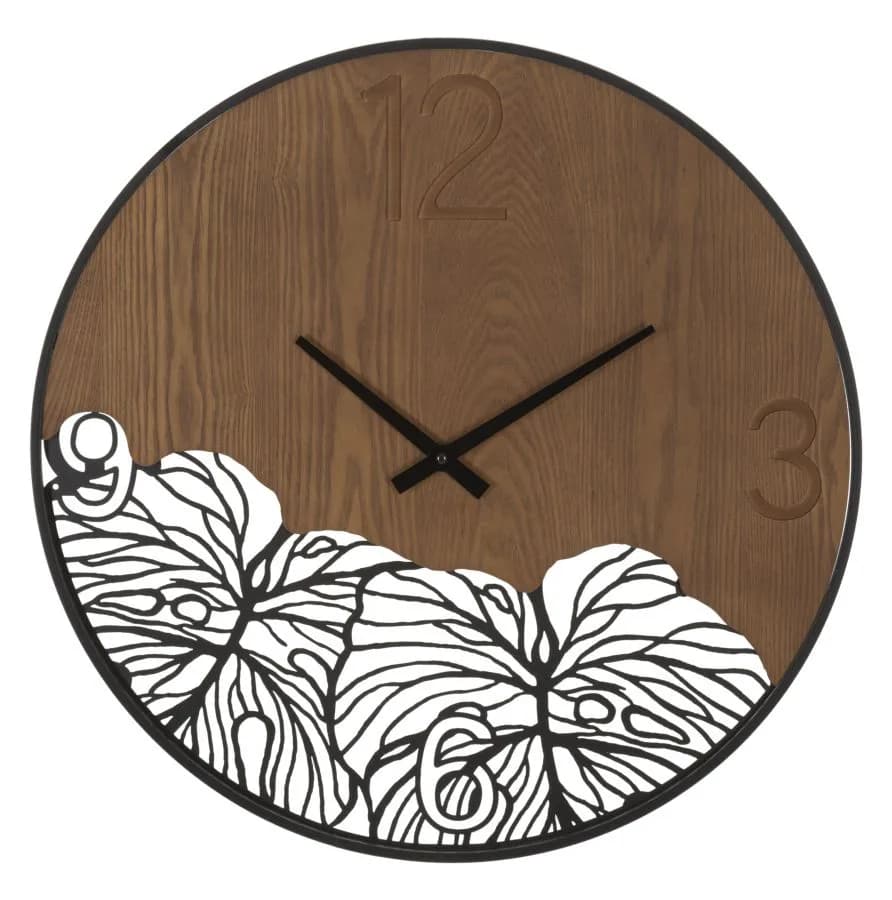 Nástenné hodiny Super Leaf 60 cm hnedé/čierne