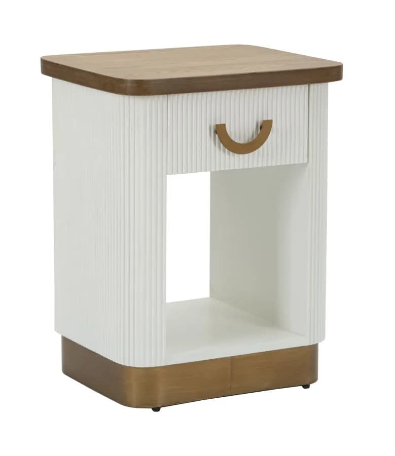 Nočný stolík Tolosa 48 cm biely/jaseň