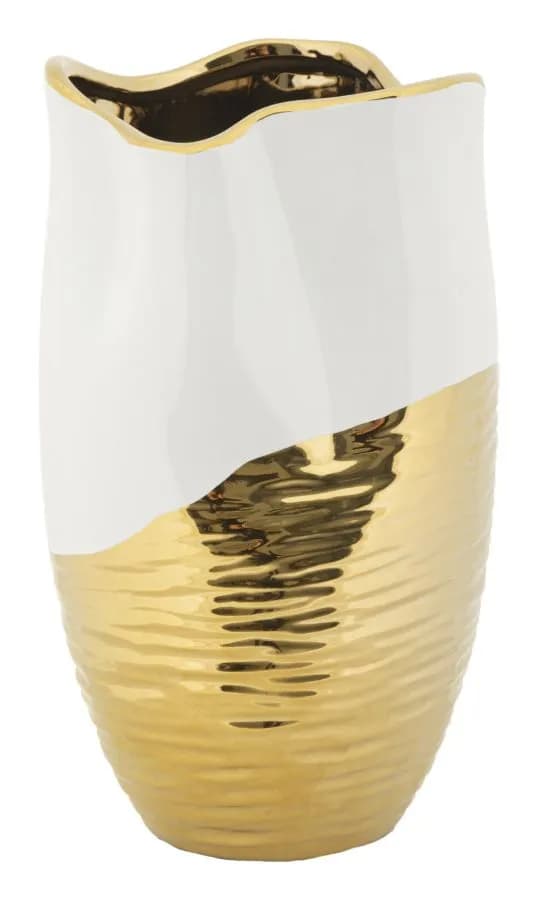 Váza Lux 35 cm zlatá/biela
