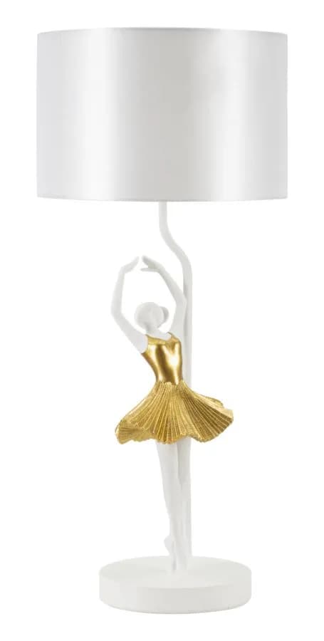Stolná lampa Dancer 64 cm bielo-zlatá