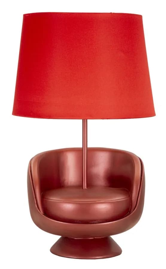 Stolná lampa v štýle polovice storočia 46 cm červená