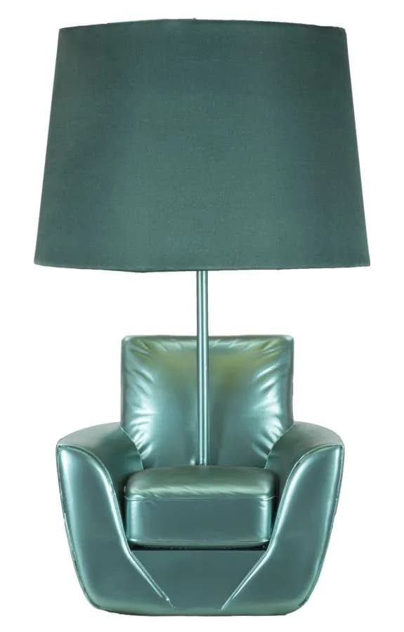 Stolná lampa z polovice storočia 46 cm tyrkysová