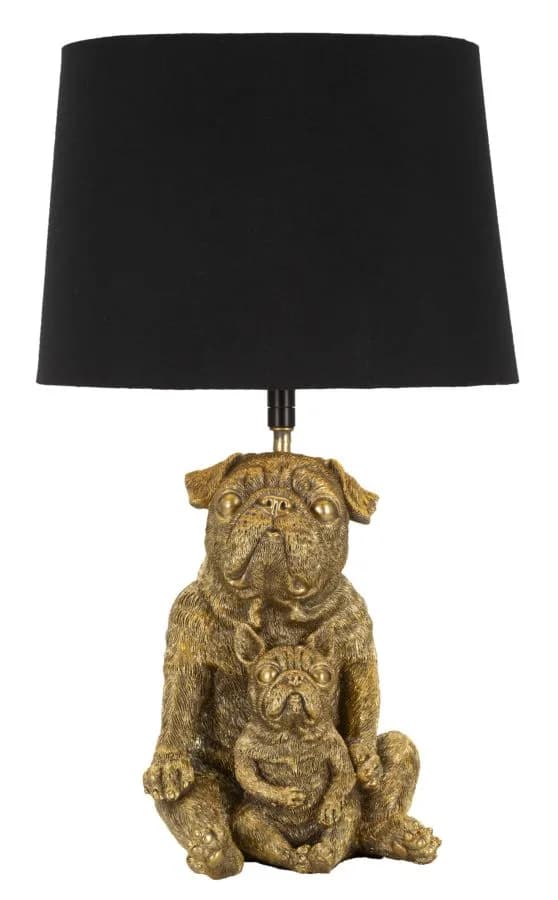 Stolná lampa Pes 43,8 cm čierno-zlatá