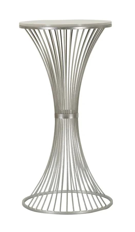 Odkladací stolík Funnel 50 cm strieborná/mramor