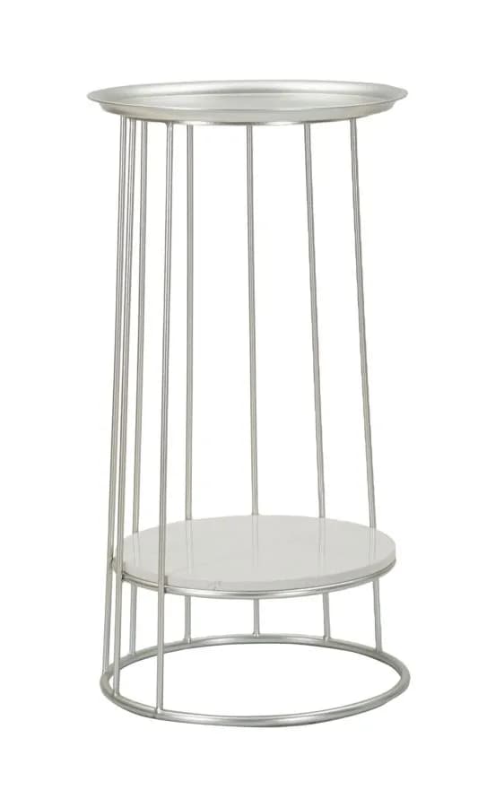 Odkladací stolík Towery 40 cm strieborný 1