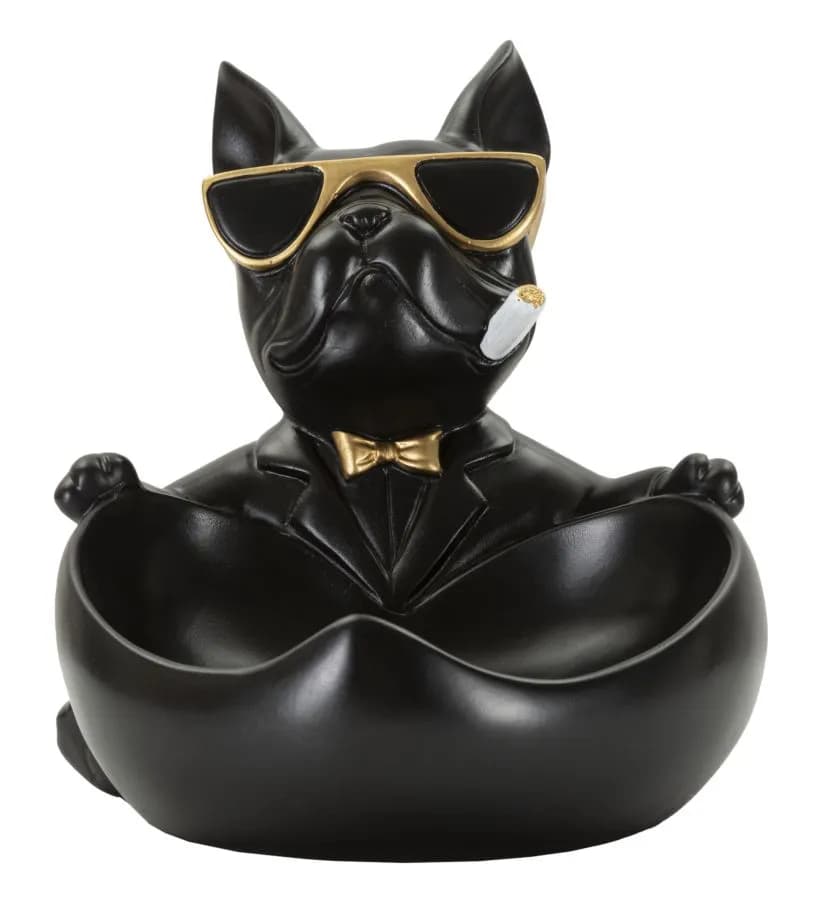 Dekoratívna soška Dog Ball čierna
