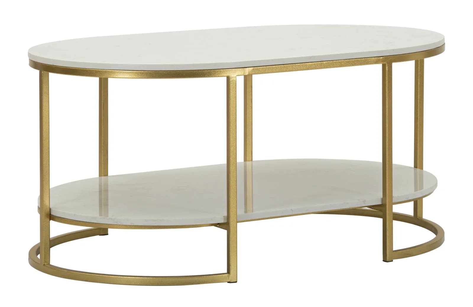 Konferenčný stolík Izmir 90 cm zlatý/mramor