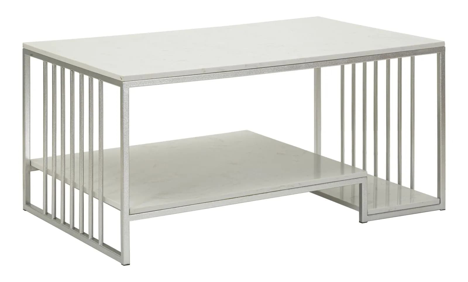 Konferenčný stolík Kayseri 90 cm mramor/strieborný 1